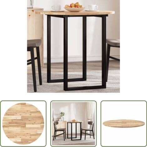 vidaXL Tavolo da pranzo -  Piano Tavolo Rotondo Ø80x2 cm in Legno Massello di Acacia