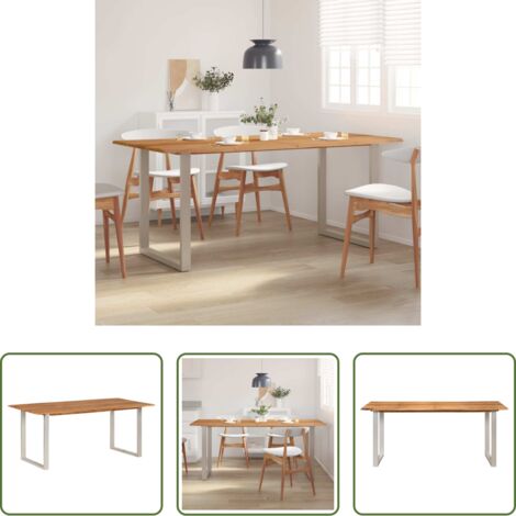 vidaXL Tavolo da pranzo rustico -  Tavolo da Pranzo 180x90x76 cm in Legno Massello di Acacia