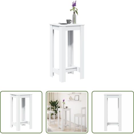 vidaXL Tavolo da pranzo -  Tavolo da Bar Bianco 51x50x103,5 cm in Truciolato