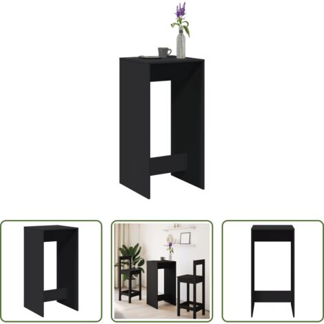 vidaXL Tavolo da pranzo -  Tavolo da Bar Nero 51x50x103,5 cm in Legno Multistrato