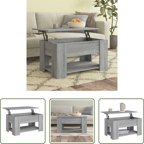 vidaXL Tavolo da pranzo temporaneo -  Tavolino da Salotto Grigio Sonoma 79x49x41 cm Legno Multistrato
