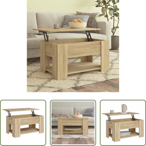 vidaXL Tavolo da pranzo temporaneo -  Tavolino da Salotto Rovere Sonoma 79x49x41 cm Legno Multistrato