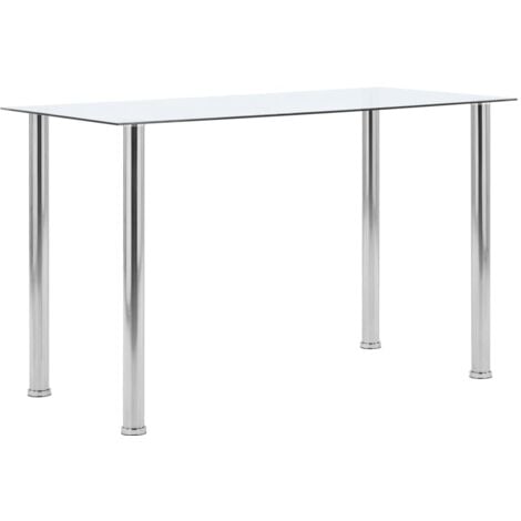 vidaXL Tavolo da Pranzo Trasparente 120x60x75cm Vetro Temperato