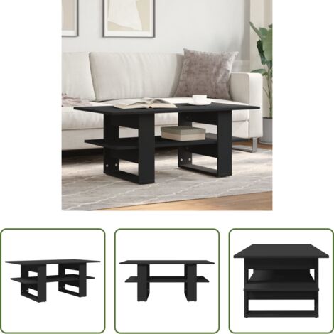 vidaXL Tavolo da salotto nero -  Tavolino da Salotto Nero 102x55x42 cm in Legno Multistrato