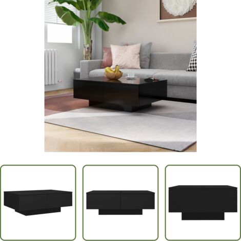 vidaXL Tavolo da salotto -  Tavolino da Salotto Nero 90x60x31 cm in Legno Multistrato