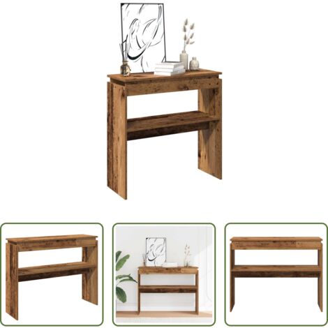 vidaXL Tavolo da soggiorno -  Tavolino Consolle Legno Antico 102x30x80 cm in Truciolato