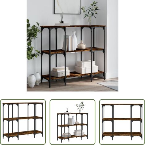 vidaXL Tavolo da soggiorno -  Tavolino Consolle Rovere Fumo 102x35x90 cm in Legno Multistrato