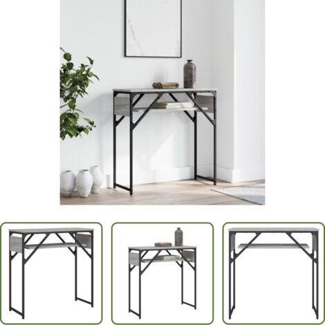 vidaXL Tavolo da soggiorno -  Tavolo Consolle Ripiano Grigio Sonoma 75x30x75cm Multistrato