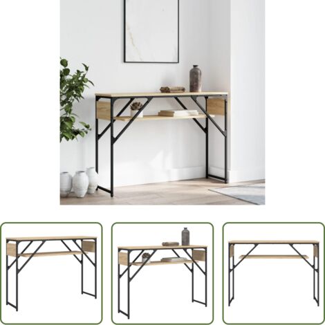 vidaXL Tavolo da soggiorno -  Tavolo Consolle Ripiano Rovere Sonoma 105x30x75cm Multistrato