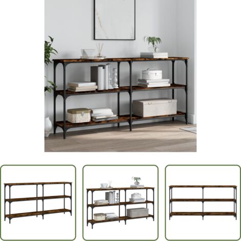 vidaXL Tavolo da soggiorno -  Tavolo Consolle Rovere Fumo 150x29x75 cm in Legno Multistrato