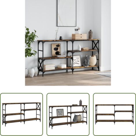 vidaXL Tavolo da soggiorno -  Tavolo Consolle Rovere Fumo 150x29x76,5 cm in Legno Multistrato