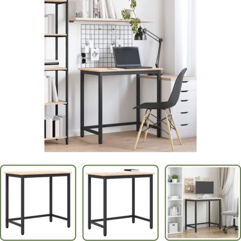vidaXL Tavolo da soggiorno -  tavolo Naturale 80 x 50 x 77 cm Legno ingegnerizzato e acciaio