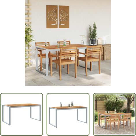 vidaXL Tavolo da terrazza -  Tavolo da Giardino Grigio 160 x 80 x 75 cm