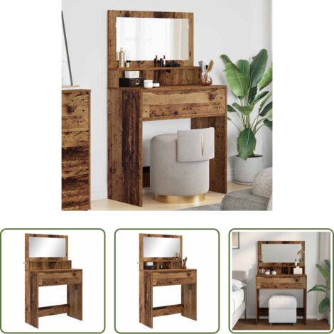 vidaXL Tavolo da trucco in legno -  Tavoli da Trucco per Camera da Letto con cassetto Legno vecchio