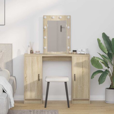 vidaXL Tavolo da Trucco Marrone 102 x 33 x 135 cm Legno