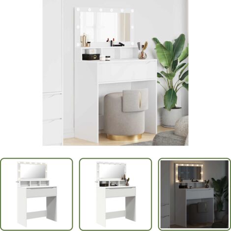 vidaXL Tavolo da trucco -  Tavoli da Trucco per Camera da Letto Bianco 80 x 39,6 x 135 cm