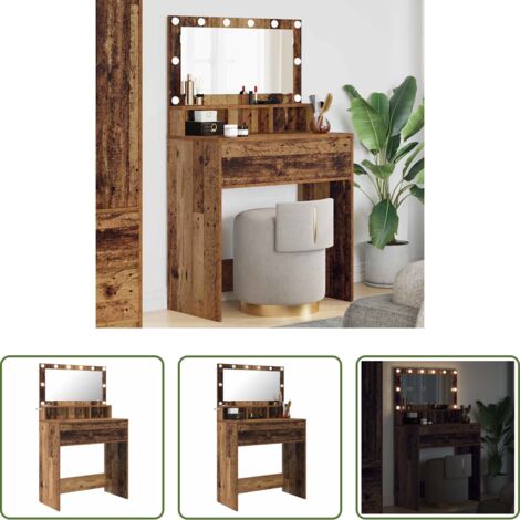 vidaXL Tavolo da trucco -  Tavoli da Trucco per Camera da Letto con cassetto Legno vecchio