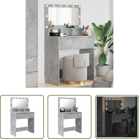 vidaXL Tavolo da trucco -  Tavoli da Trucco per Camera da Letto Grigio cemento