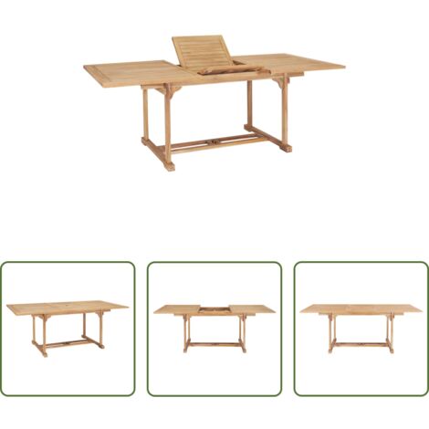 vidaXL Tavolo estensibile in legno -  Tavolo da Pranzo Allungabile 150-200x100x75 cm Massello di Teak