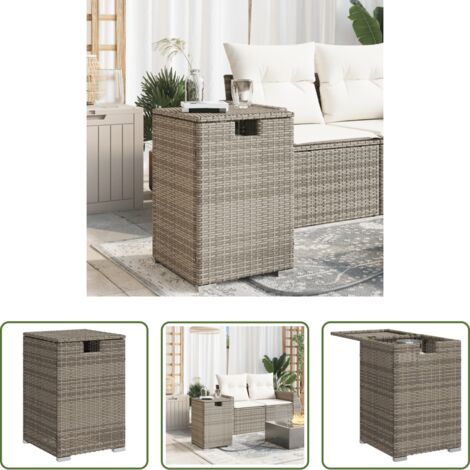 vidaXL Tavolo esterno -  Tavolo Copri Serbatoio Propano Grigio 40x40x60 cm in Polyrattan