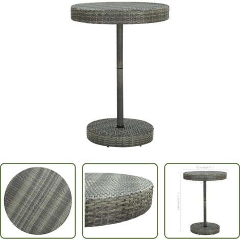 vidaXL Tavolo esterno -  Tavolo da Giardino Grigio 75,5x106 cm in Polyrattan