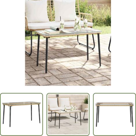 vidaXL Tavolo esterno -  Tavolo da Giardino Naturale 80 x 40 x 45 cm polyrattan