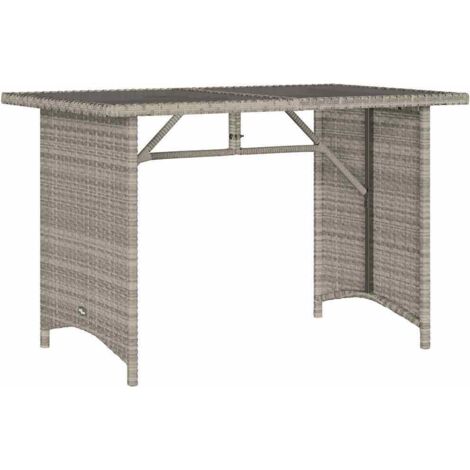 Tavolo Da Giardino VidaXL Piano In Vetro Grigio 150x90cm, Struttura In  Polyrattan