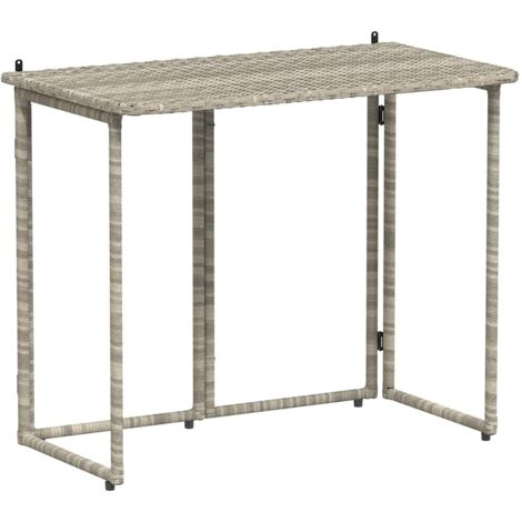 vidaXL Tavolo Giardino Pieghevole Grigio Chiaro 90x51x75 cm Polyrattan