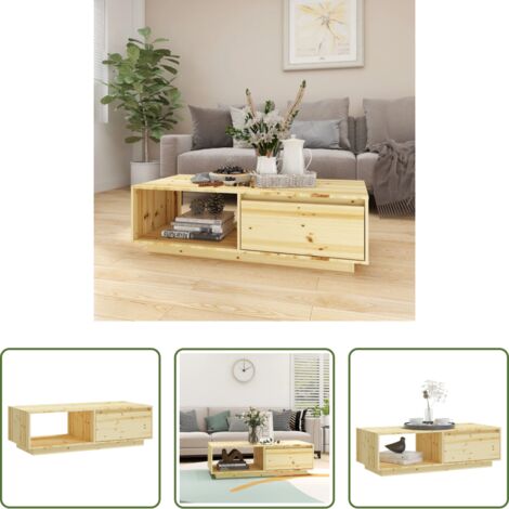 vidaXL Tavolo in abete -  Tavolino da Salotto 110x50x33,5 cm in Legno Massello di Abete