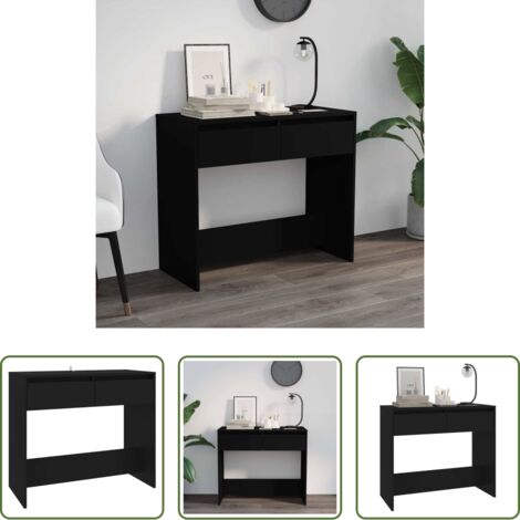 vidaXL Tavolo in acciaio -  Tavolo Consolle Nero 89x41x76,5 cm in Acciaio