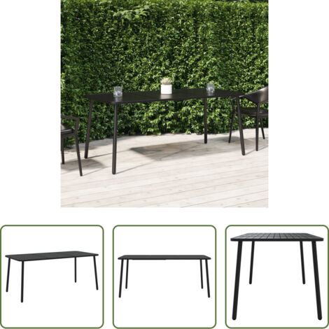 vidaXL Tavolo in acciaio -  Tavolo da Giardino Antracite 165x80x71 cm Acciaio