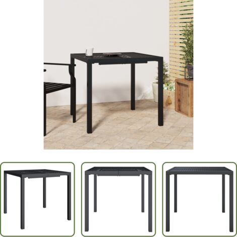 vidaXL Tavolo in acciaio -  Tavolo da Giardino Antracite 80x80x72 cm Acciaio