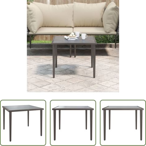 vidaXL Tavolo in acciaio -  Tavolo da Giardino Grigio 48x48x37 cm in Acciaio