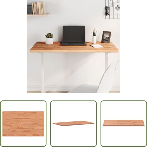 vidaXL Tavolo in faggio -  Piano Tavolo 100x60x2,5cm Rettangolare Legno Massello di Faggio