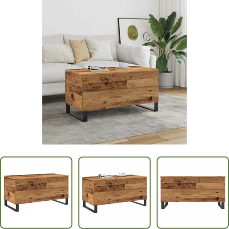 vidaXL Tavolo in legno antico -  Tavolino da Salotto Legno Antico 90x44,5x45 cm in Truciolato