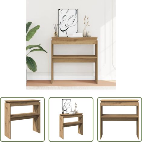 vidaXL Tavolo in legno artigianale -  Tavolo Consolle Rovere Artigianale 80x30x80 cm in Truciolato
