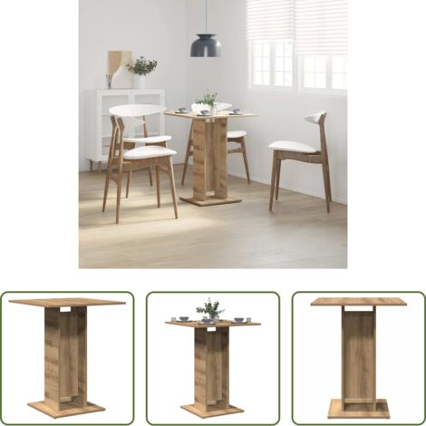 vidaXL Tavolo in legno artigianale - Tavolo da Bistrot Rovere Artigianale 60x60x75 cm in Truciolato
