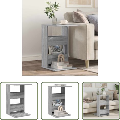 vidaXL Tavolo in legno ingegnerizzato -  Tavolo laterale Grigio Sonoma 40 x 35 x 60,5 cm