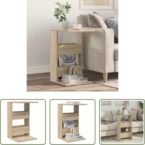 vidaXL Tavolo in legno ingegnerizzato -  Tavolo laterale Rovere Sonoma 40 x 35 x 60,5 cm