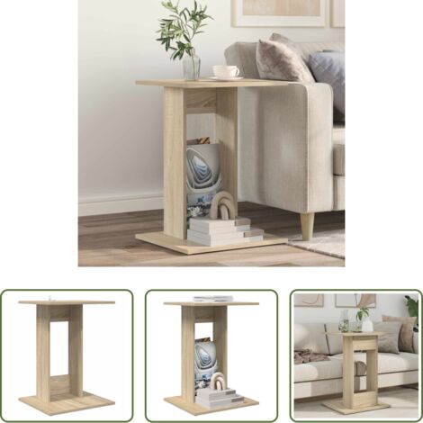 vidaXL Tavolo in legno ingegnerizzato -  Tavolo laterale Rovere Sonoma 45 x 40 x 62,5 cm