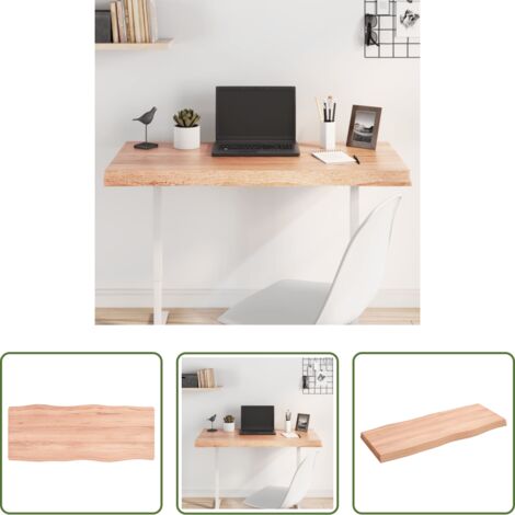 vidaXL Tavolo in legno massello -  Piano Tavolo Marrone Chiaro 100x40x(2-6) cm Rovere Non Trattato