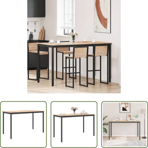 vidaXL Tavolo in legno massello -  Tavolo da bar Naturale 180 x 90 x 105 cm Pino massello