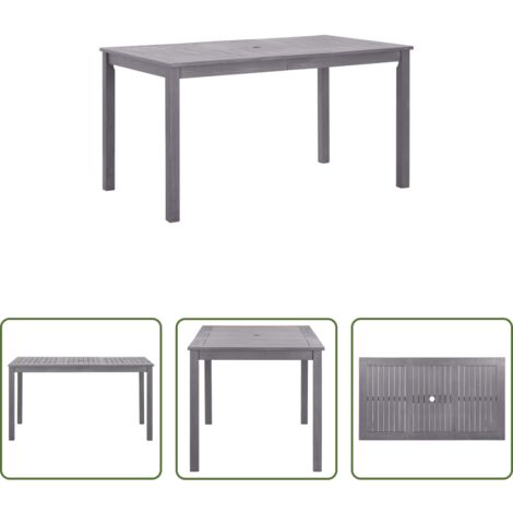 vidaXL Tavolo in legno massello -  Tavolo da Giardino Grigio Slavato 140x80x74 cm in Legno Acacia