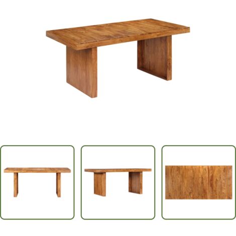 vidaXL Tavolo in legno massello -  Tavolo da Pranzo 180x90x75 cm in Legno Massello di Acacia
