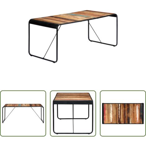 vidaXL Tavolo in legno massello -  Tavolo da Pranzo 180x90x76 cm in Legno Massello di Recupero