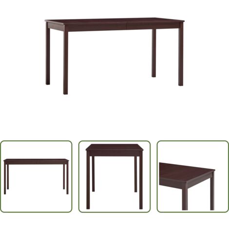vidaXL Tavolo in legno massello -  Tavolo da Pranzo Marrone Scuro 140x70x73 cm in Legno di Pino