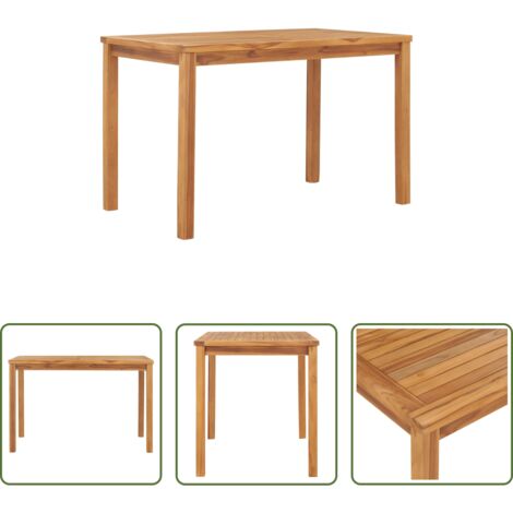 vidaXL Tavolo in legno massello -  Tavolo da Pranzo per Giardino 120x70x77 cm in Massello di Teak