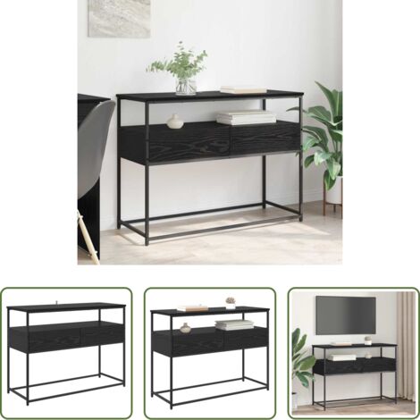 vidaXL Tavolo in legno multistrato -  Tavolo consolle Rovere Nero 100 x 40 x 75 cm Legno multistrato