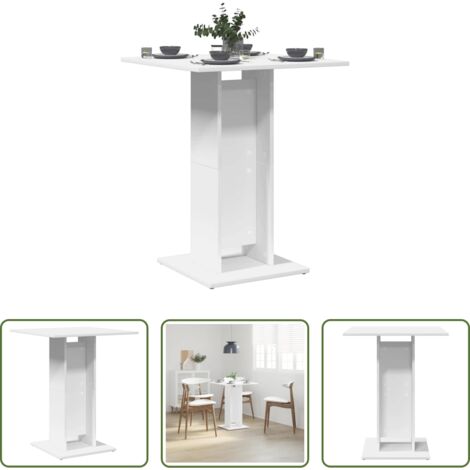 vidaXL Tavolo in legno multistrato -  Tavolo da Bistrot Bianco 60x60x75 cm in Legno Multistrato