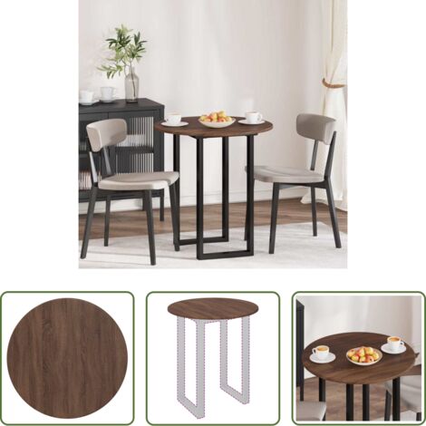 vidaXL Tavolo in legno -  Piano del tavolo Rovere marrone 70 x 70 x 1,5 cm
